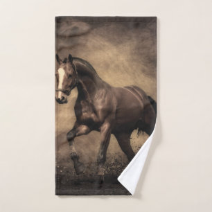 Beautiful brown horse throw pillow hand towel