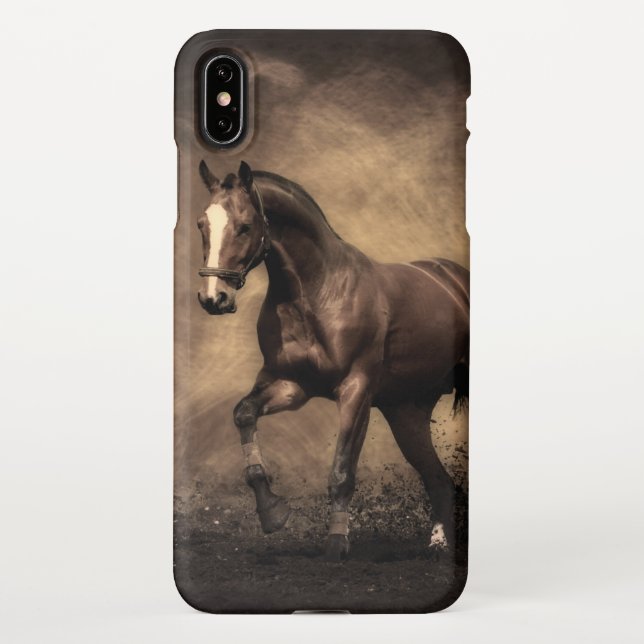 Beautiful brown horse throw pillow iPhone case (Back)