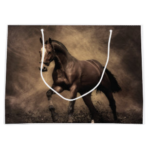 Beautiful brown horse throw pillow large gift bag