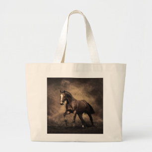 Beautiful brown horse throw pillow large tote bag