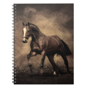 Beautiful brown horse throw pillow notebook