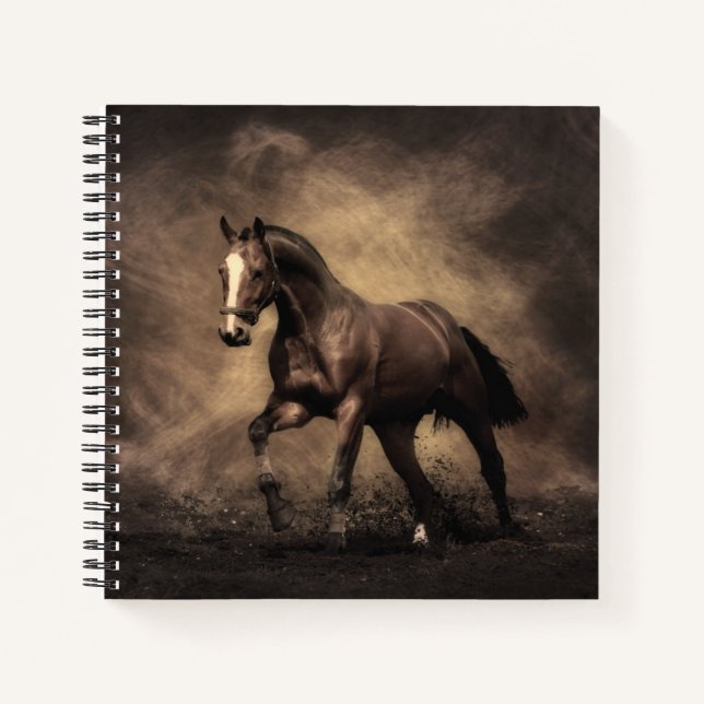 Beautiful brown horse throw pillow notebook (Front)