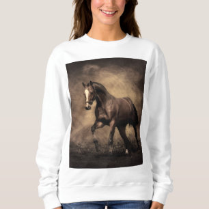 Beautiful brown horse throw pillow sweatshirt