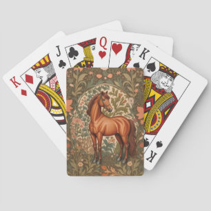 Beautiful Brown Horse William Morris Inspired  Playing Cards