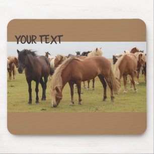 Beautiful brown horses mouse pad