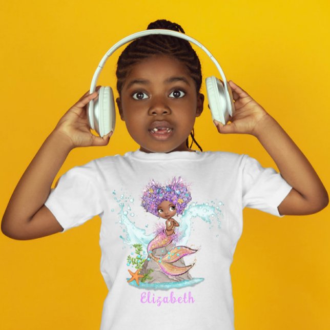 Beautiful Brown Mermaid Birthday Girl Baby T-Shirt (Creator Uploaded)