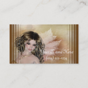 Beautiful Brunette Soft Leaf Bkgrd Business Card