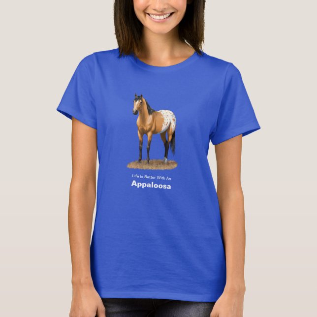 Beautiful Buckskin Appaloosa Quarter Horse T-Shirt (Front)