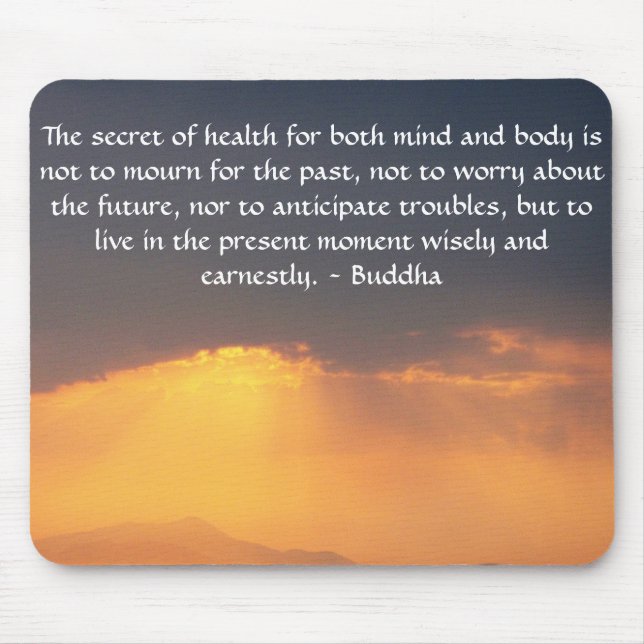 Beautiful Buddhist Quote with inspirational photo Mouse Pad (Front)