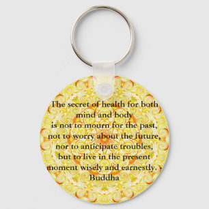Beautiful Buddhist Quote with Vibrant Mandela Key Ring