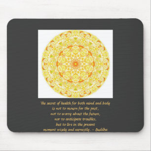 Beautiful Buddhist Quote with Vibrant Mandela Mouse Pad