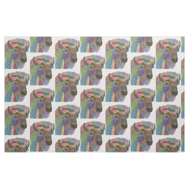 Beautiful Buffalo American Bison Fabric (Fat Quarter)
