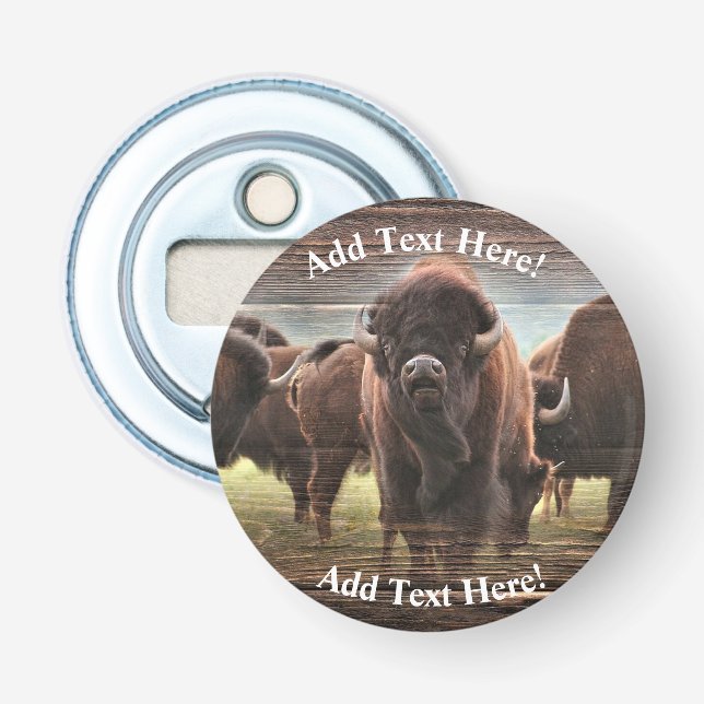 Beautiful Buffalo Herd   Bottle Opener (Front)