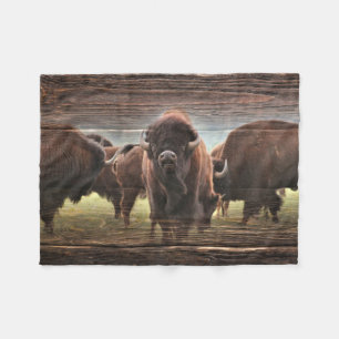 Beautiful Buffalo Herd Fleece Blanket