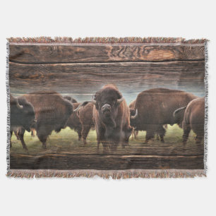 Beautiful Buffalo Herd Throw Blanket