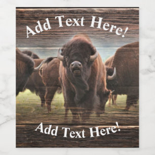 Beautiful Buffalo Herd Wine Label