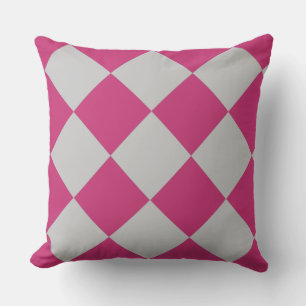 Beautiful Burgundy & Grey Diamond Pattern Cushion