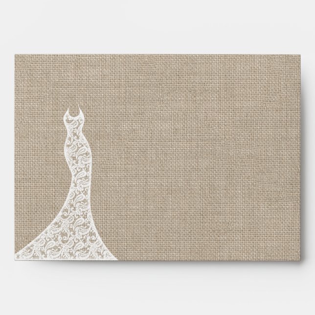 Beautiful Burlap Bridal Shower Envelope (Front)