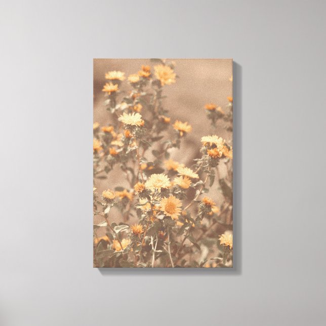 Beautiful Burnt Orange Coloured Wildflower Floral  Canvas Print (Front)