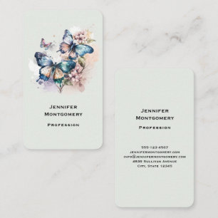 Beautiful Butterflies and Flowers Business Card