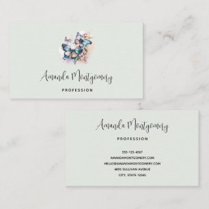 Beautiful Butterflies and Flowers Business Card