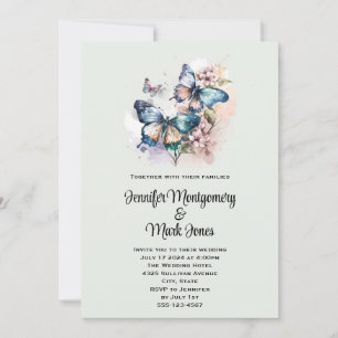 Beautiful Butterflies and Flowers Invitation