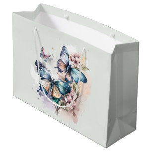 Beautiful Butterflies and Flowers Large Gift Bag