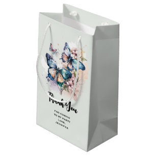 Beautiful Butterflies and Flowers Party Thank You Small Gift Bag
