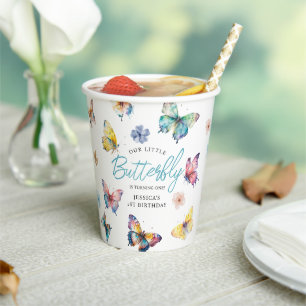 Beautiful Butterflies Girl's Birthday Party Paper Cups