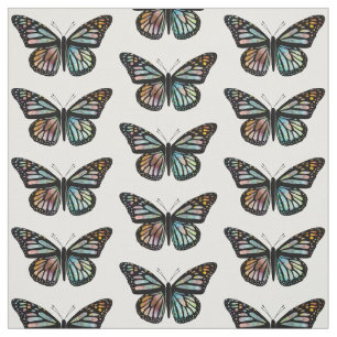 Beautiful Butterflies Pattern Monarch Watercolor Fabric