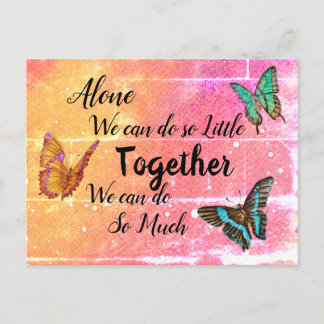 Beautiful Butterflies Pink Orange Motivational Postcard