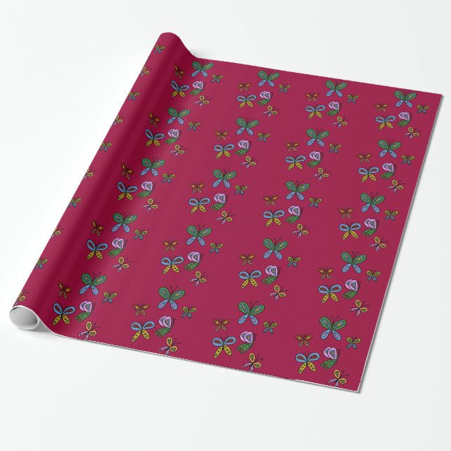 beautiful butterflies wrapping paper (Unrolled)
