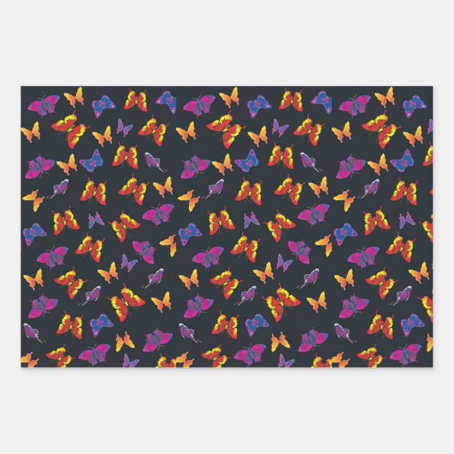 Beautiful Butterflies Wrapping Paper Sheet (Front)