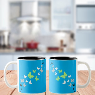 Beautiful Butterfly Agender Pride Two-Tone Coffee Mug