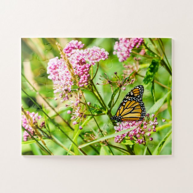 Beautiful Butterfly and Wildflowers Nature Jigsaw Puzzle (Horizontal)