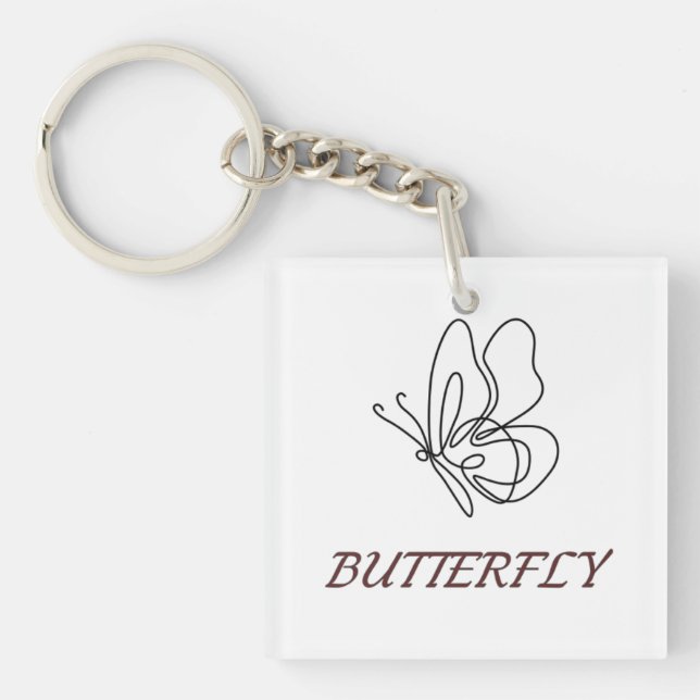 Beautiful Butterfly Art Key Ring (Front)