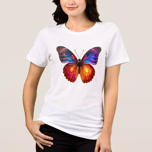 Beautiful Butterfly Art Tri-Blend Shirt (Front)