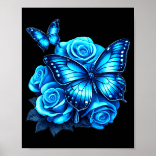 Beautiful Butterfly Blue Butterfly Lovers Women Poster