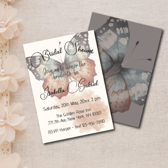 Beautiful Butterfly Bridal Shower Invitation (Creator Uploaded)