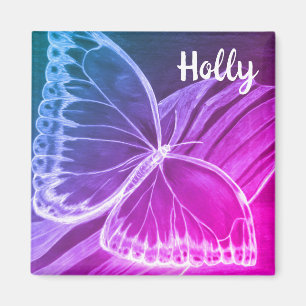 Beautiful butterfly custom Name Magnet