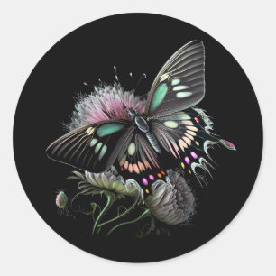 beautiful-butterfly-flower classic round sticker