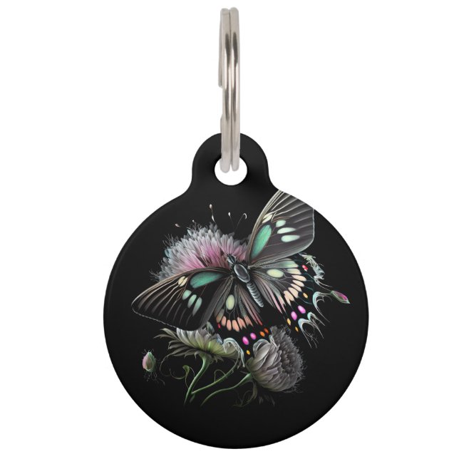 beautiful-butterfly-flower pet tag (Front)