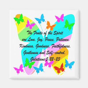 BEAUTIFUL BUTTERFLY FRUIT OF THE SPIRIT GALATIANS MAGNET