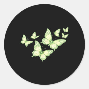 Beautiful Butterfly Green Butterfly Lovers Women Classic Round Sticker