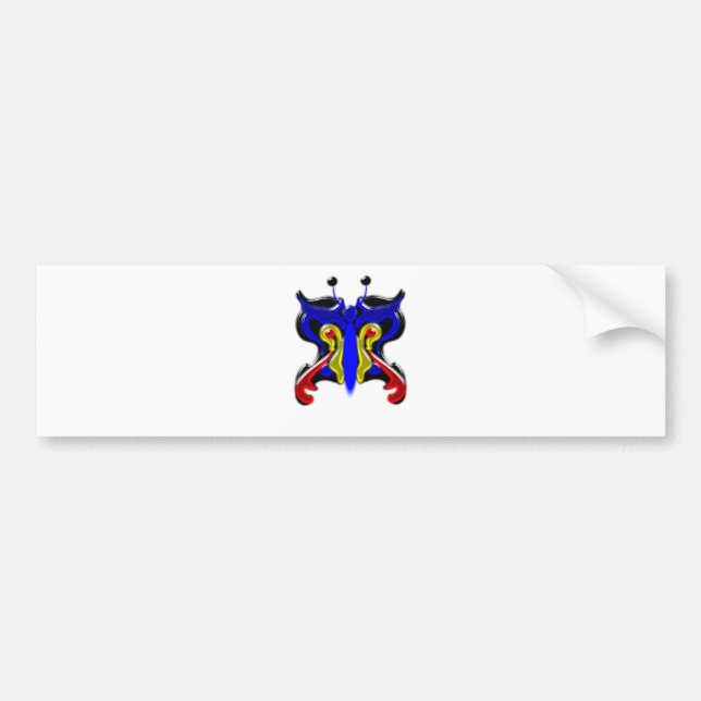 Beautiful butterfly icon glass bumper sticker (Front)