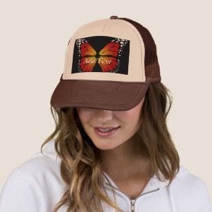 Beautiful Butterfly Image Add Text Printed-Cap Trucker Hat