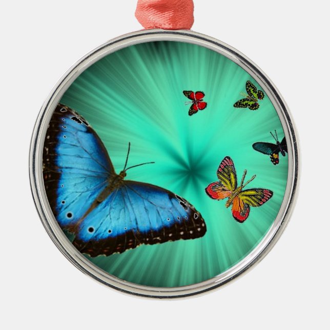 Beautiful Butterfly Journey Metal Tree Decoration (Front)