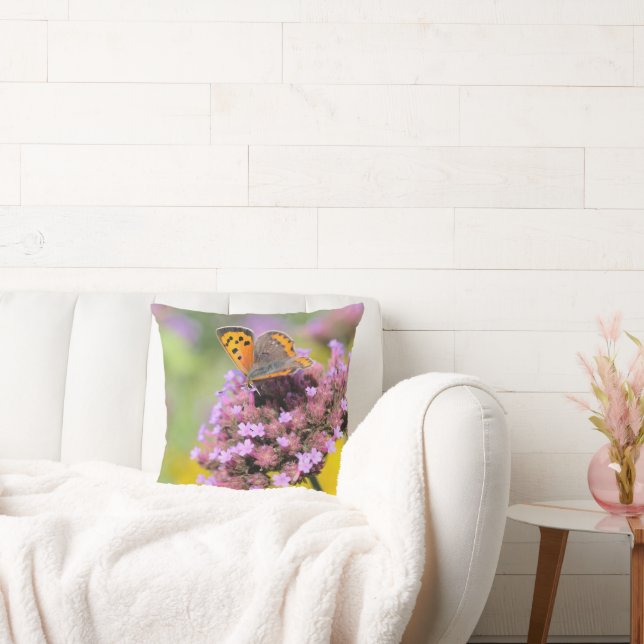 Beautiful butterfly on flowers cushion (Couch)