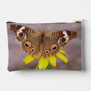 Beautiful Butterfly on Yellow Flower Accessory Pouch