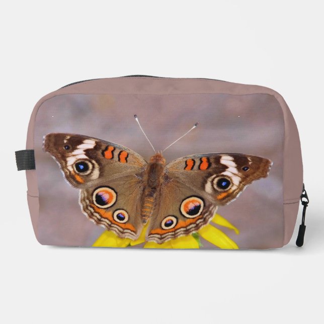 Beautiful Butterfly on Yellow Flower  Dopp Kit (Front)